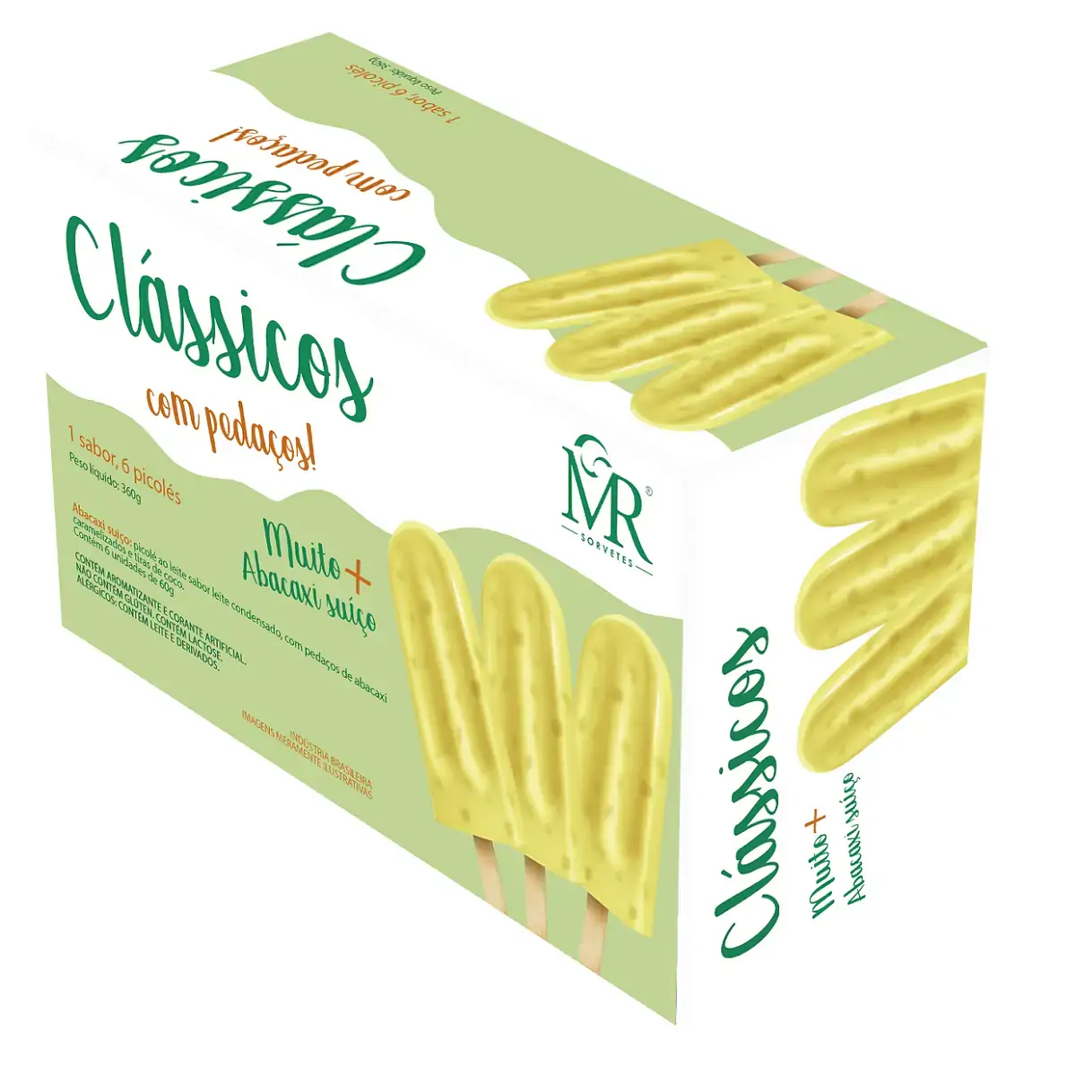Sorv Mr Picole Abacaxi Suico 6un 360g