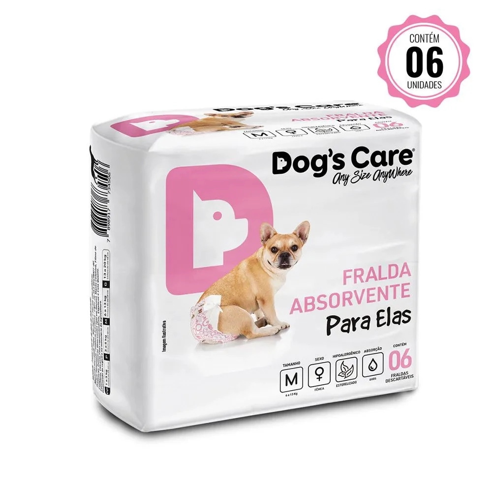 Fralda Descartável Exclusiva P/ Fêmea M 6 A 13kg 6 Unidade....