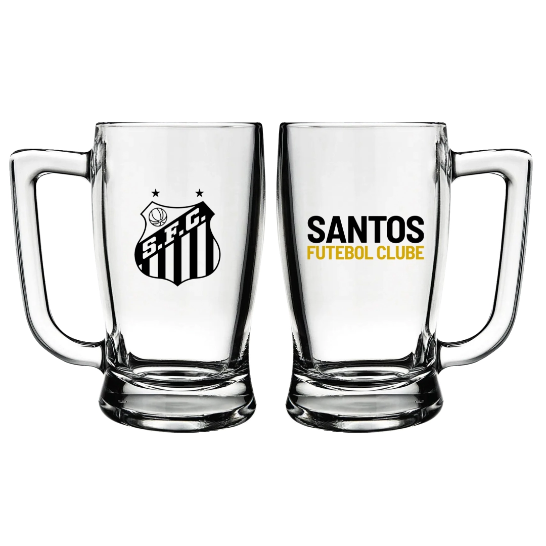 Caneca Vidro Cerveja Allmix Santos 340ml