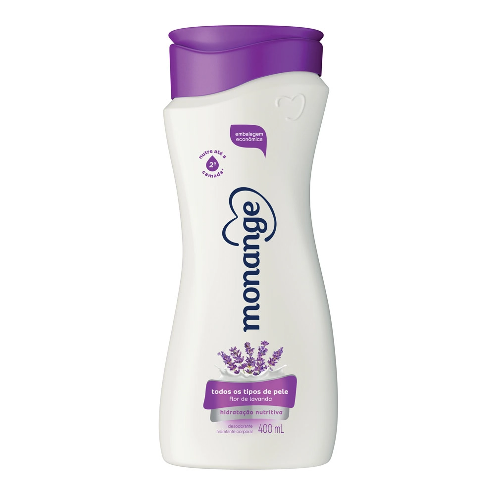 Desodorante Corporal Flor De Lavanda Monange Hidratação Essencial Frasco 400ml Embalagem Econômica