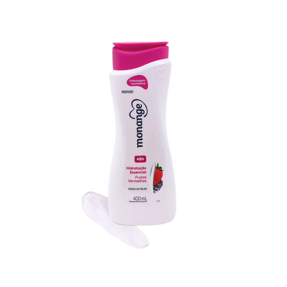 Desodorante Corporal Frutas Vermelhas Monange Hidratação Essencial Frasco 400ml Embalagem Econômica
