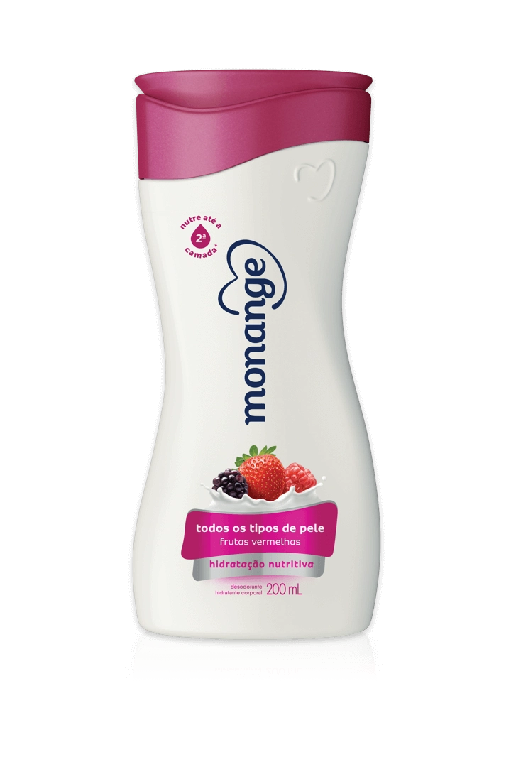 Desodorante Corporal Frutas Vermelhas Monange Hidratação Essencial Frasco 200ml