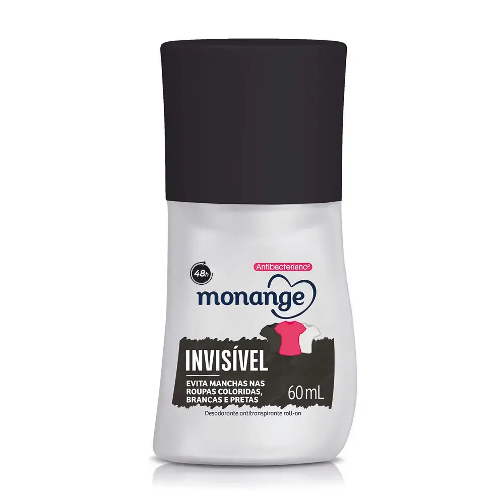Desodorante Roll On Antibacteriano Invisível Monange Frasco 60ml