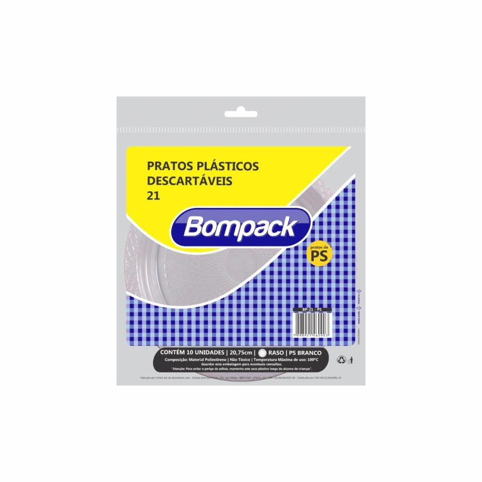 Prato Desc.bompack C/10 21cm