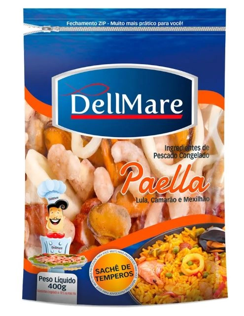 Ingredientes Para Paella Congelado Dellmare Pacote 400g