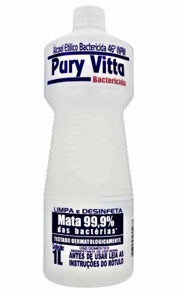 Alcool Líquido.pury Vitta 1l Tradicional.bactericida 46°