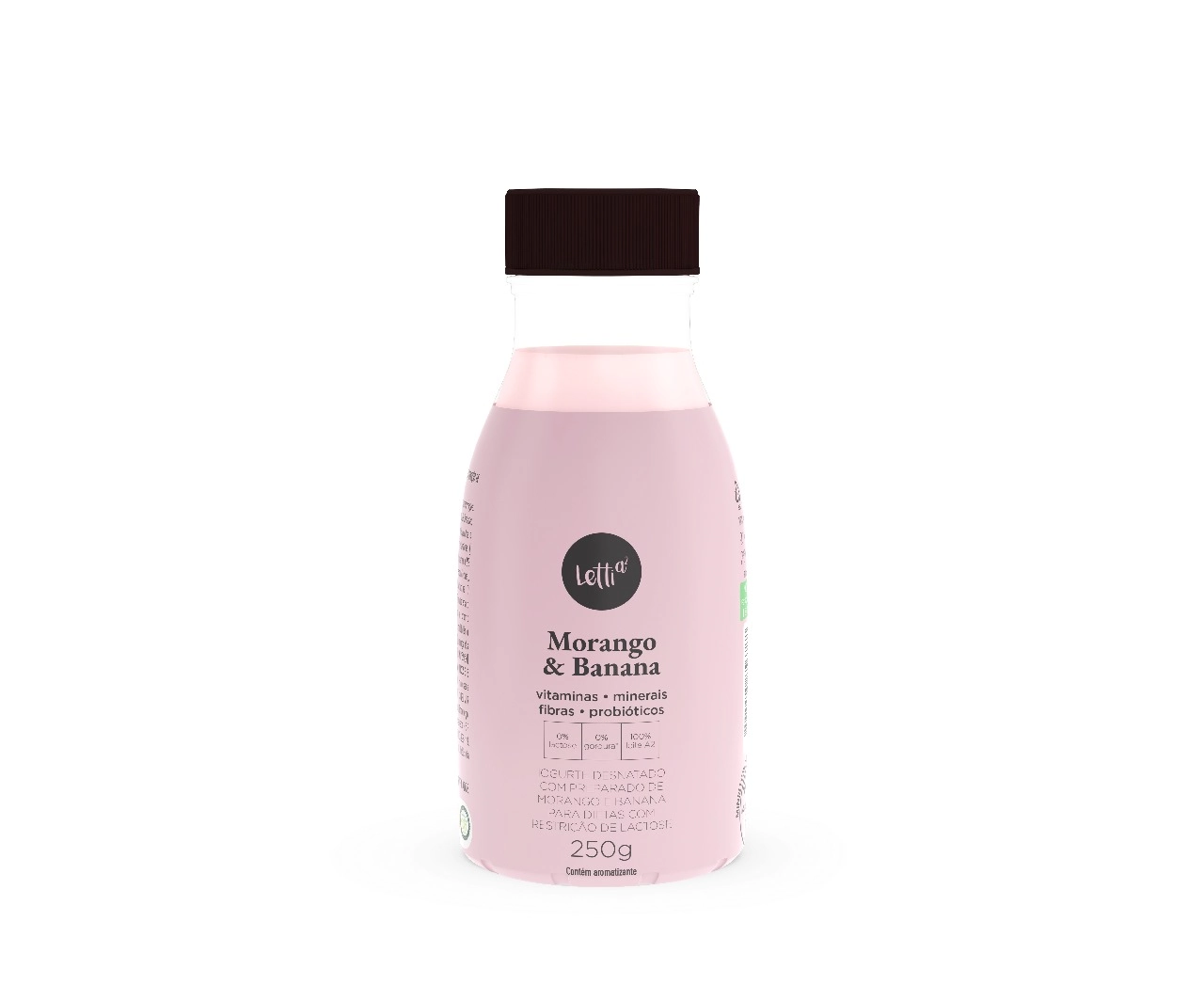 Iogurte Desnatado Morango E Banana Zero Lactose Letti A Frasco 250g