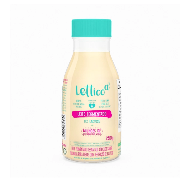 Leite Fermentado Desnatado Baunilha Zero Lactose Lettico A Frasco 250g