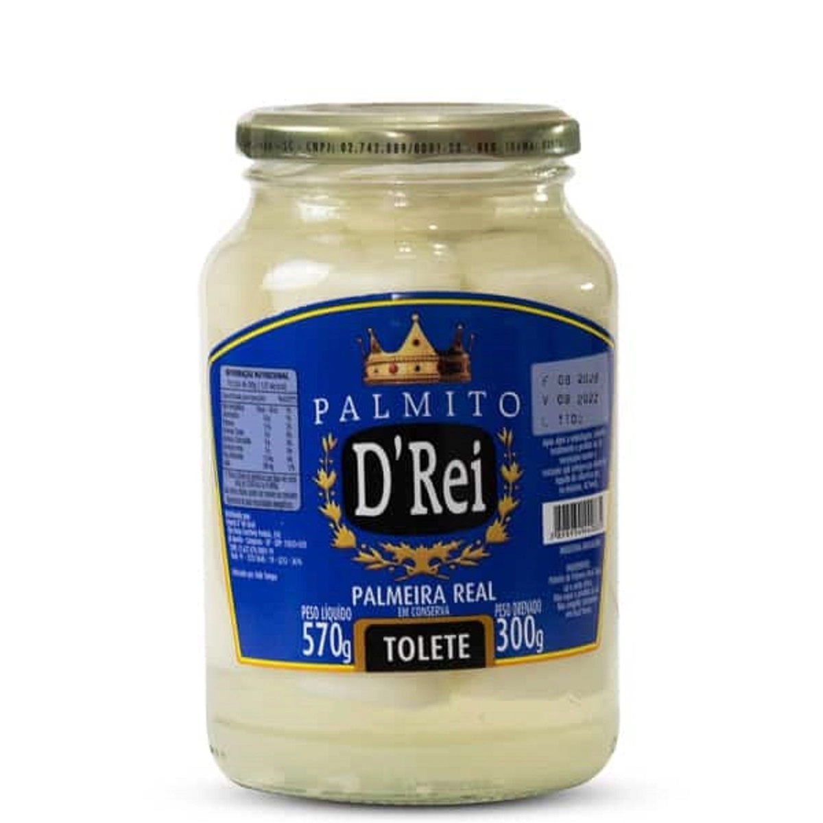 Palmito D Rei Palmeira Real Tolete Vd 300g