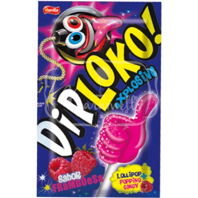 Pirulito Diploko Boom Framboesa Explosiva Un