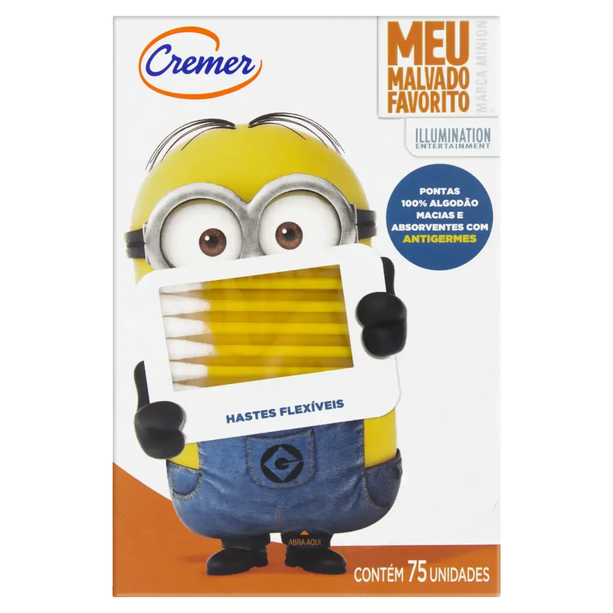 Hastes Flexíveis Minions Cremer Caixa 75 Unidades