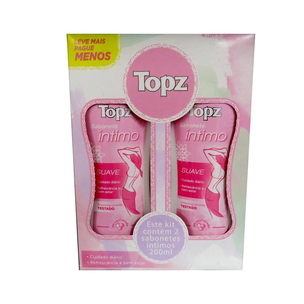 Pack Sabonete Líquido íntimo Suave Topz Frasco 200ml Cada 2 Unidades Leve Mais Pague Menos