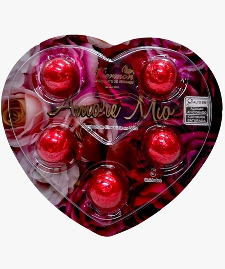 Bombom De Chocolate Ao Leite Amore Mio Viermon 5un