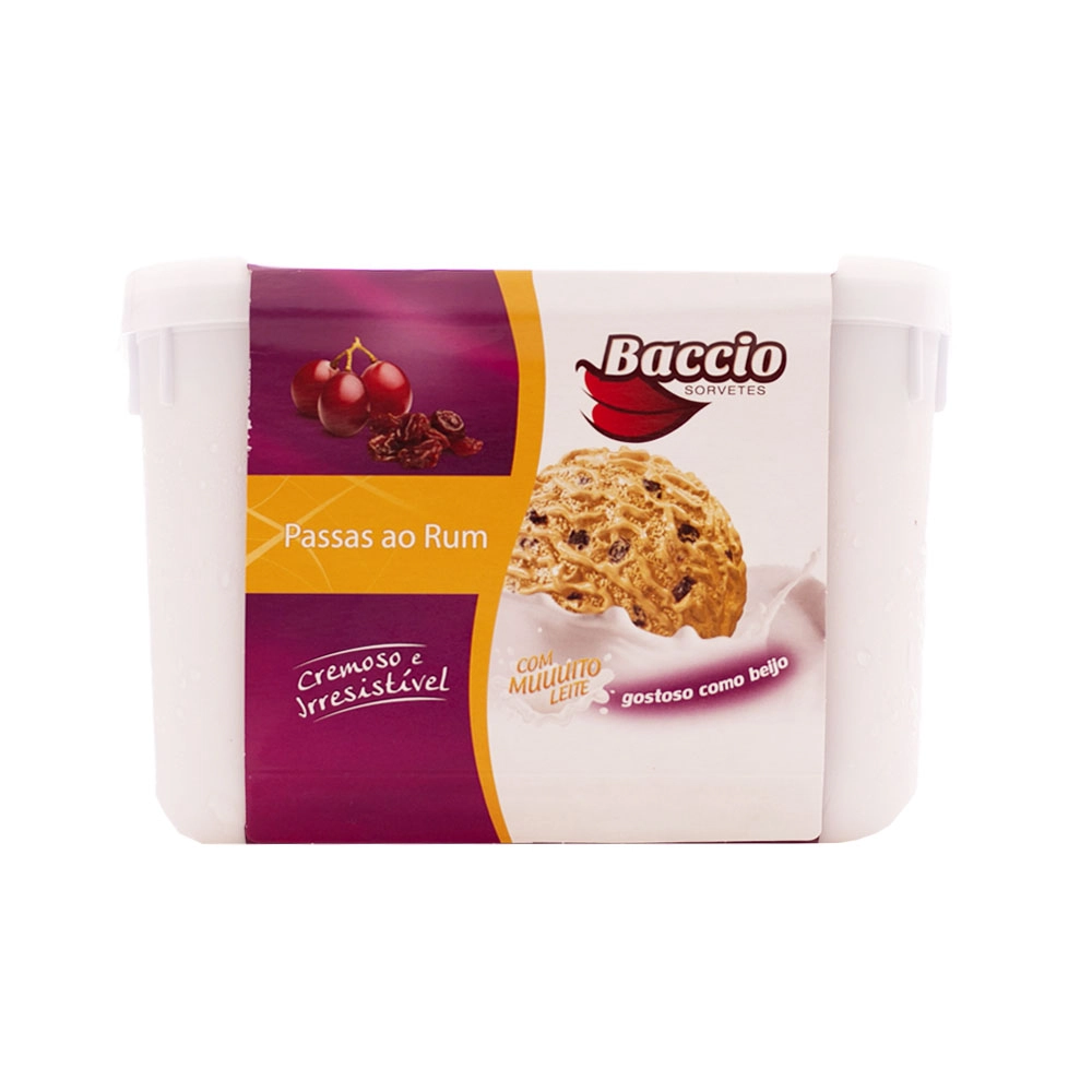 Sorvete Baccio 2l Passas Ao Rum