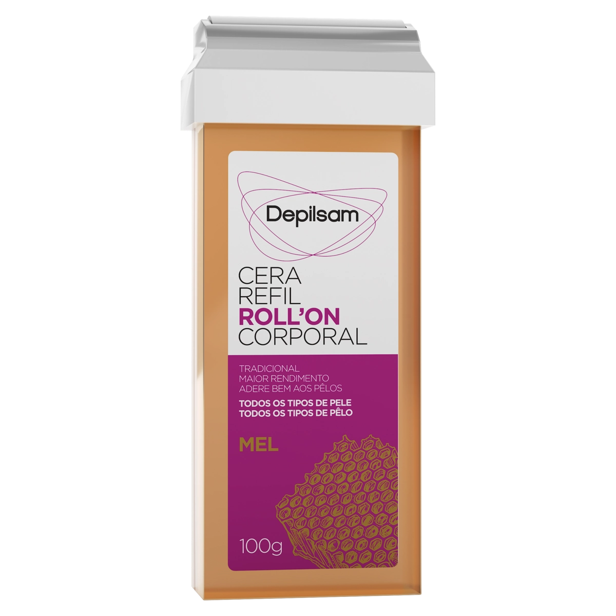 Cera Depilatória Roll On Mel Depilsam 100g Refil
