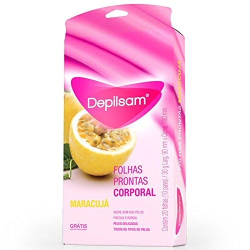 Folhas Para Depilação Corporal Maracujá Depilsam 90mm X 180mm 20 Unidades