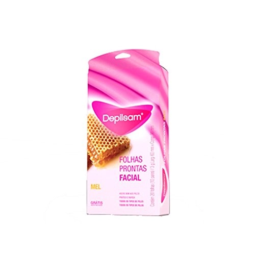 Folhas Para Depilação Facial Mel Tradicional Depilsam 60mm X 90mm 20 Unidades