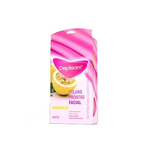 Folhas Para Depilação Facial Maracujá Depilsam 60mm X 90mm 20 Unidades