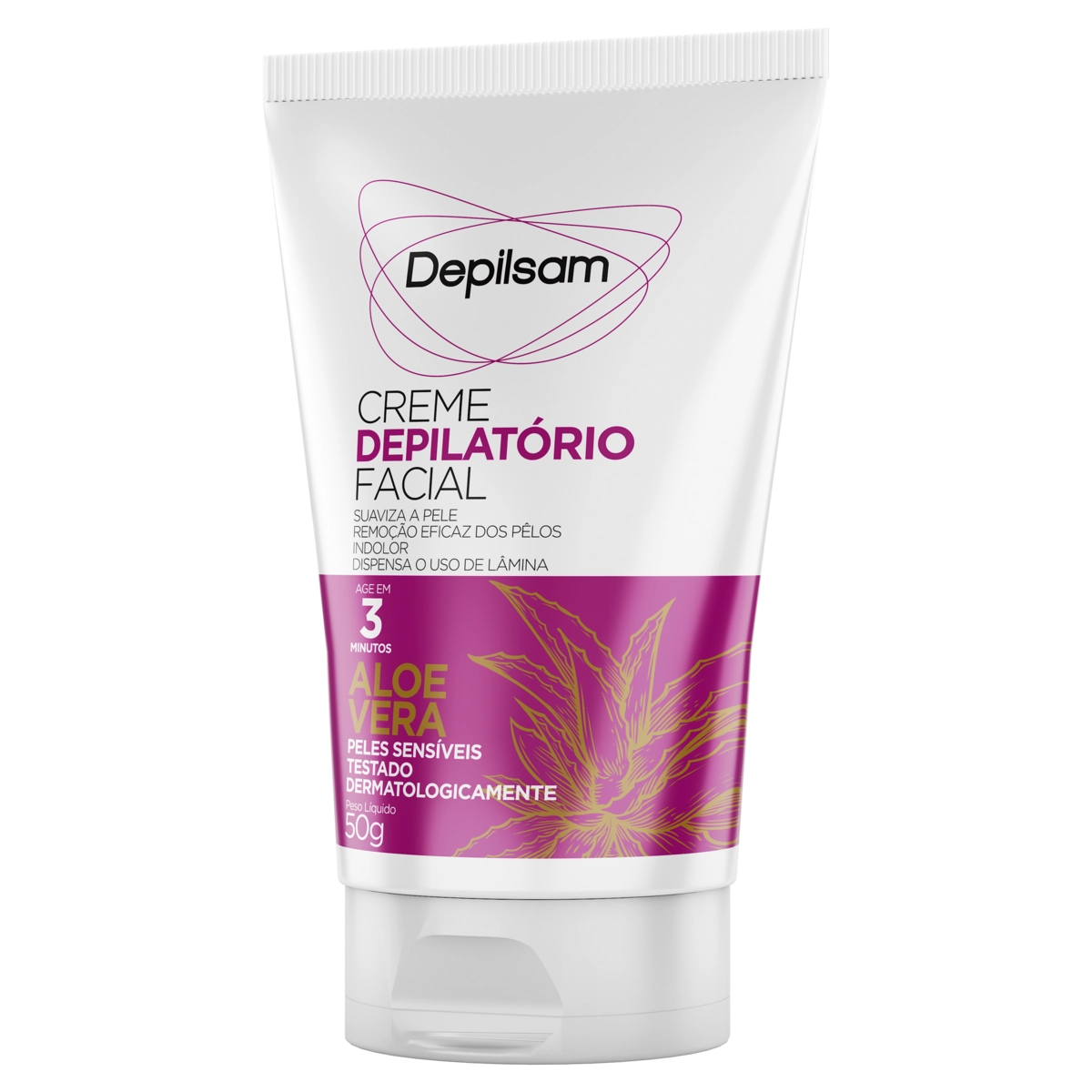 Creme Depilatório Facial Aloe Vera Pele Sensível Depilsam Bisnaga 50g