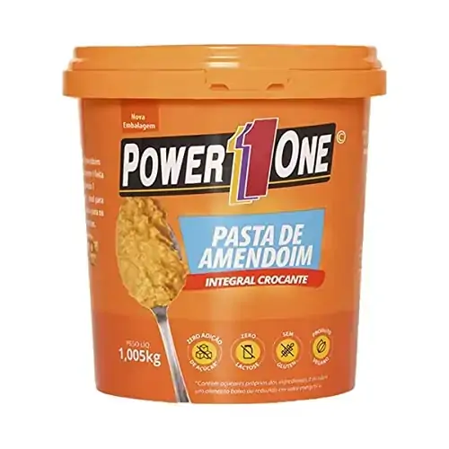 Pasta De Amendoim 1kg Com Pedaços Crocantes Power One