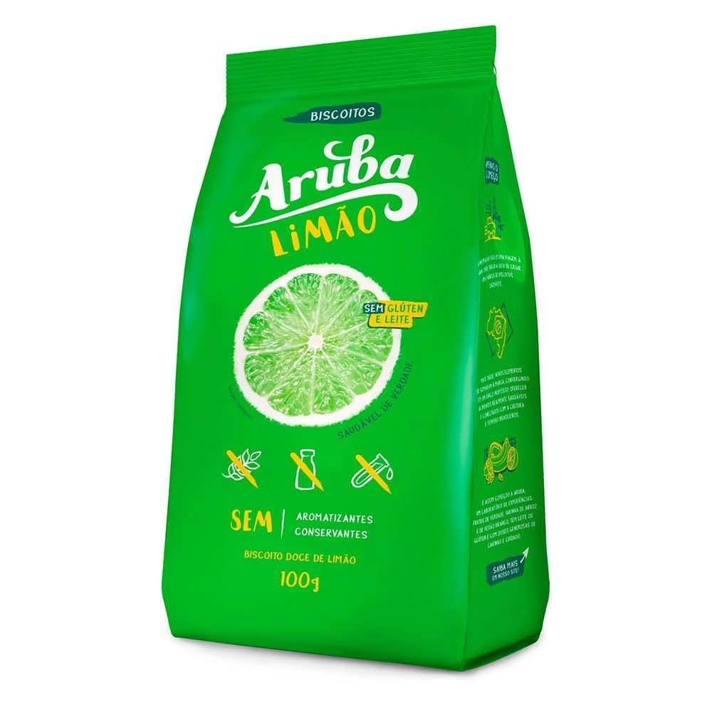 Biscoito Limão Sem Glúten Aruba Pacote 100g