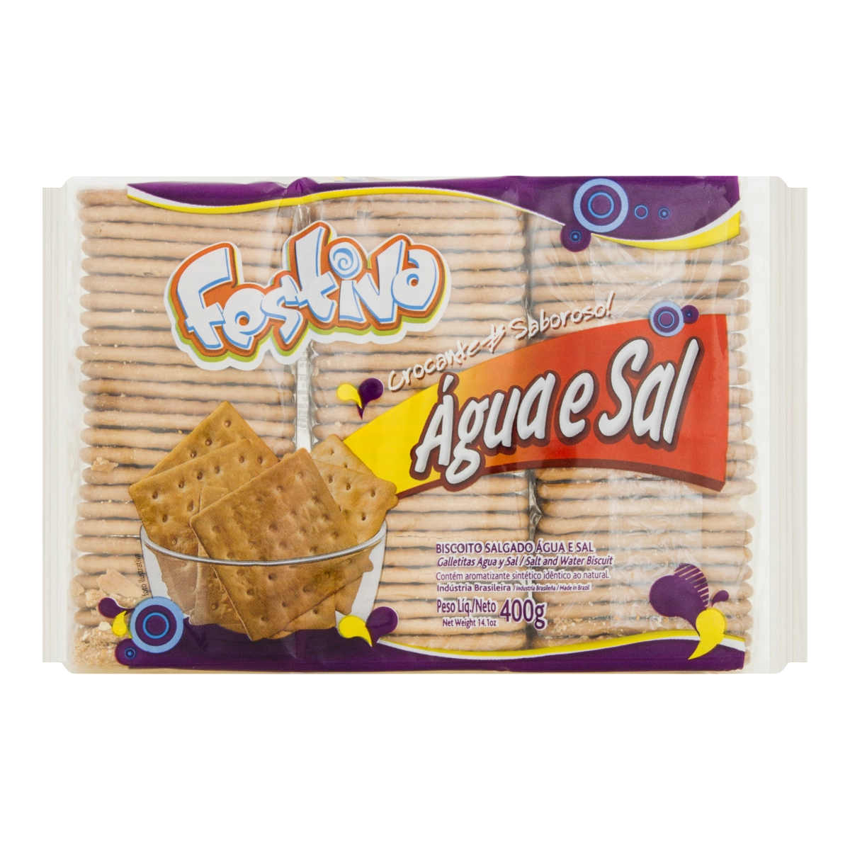 Biscoito água E Sal Festiva Pacote 400g