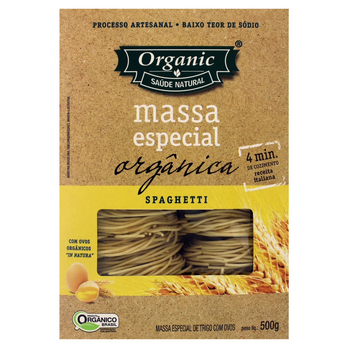 Macarrão Com Ovos Orgânico Espaguete Organic Caixa 500g