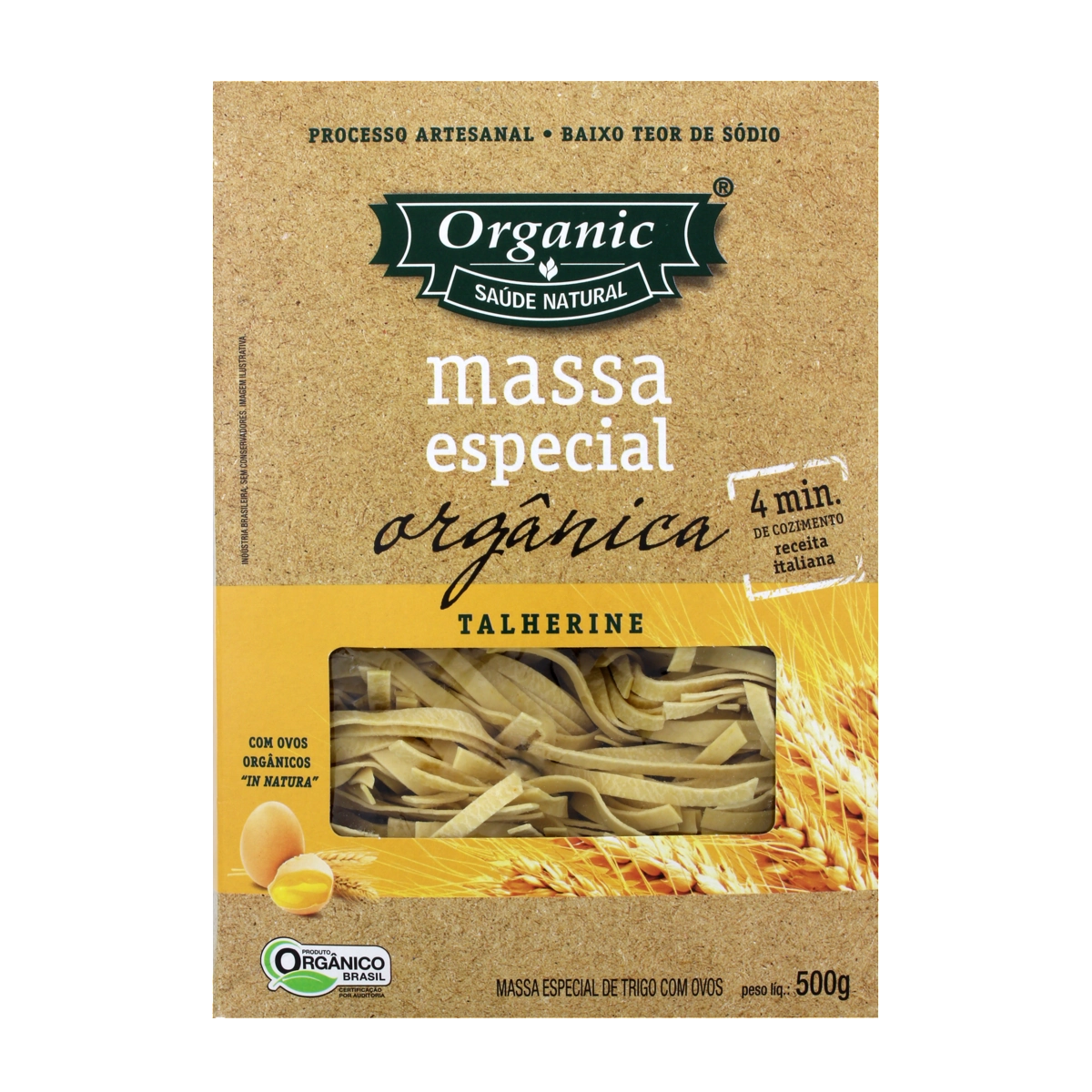 Macarrão Com Ovos Orgânico Talharim Organic Caixa 500g