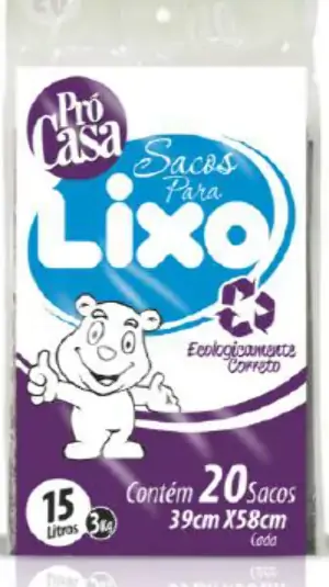 Saco P/lixo Expandido C/20 Preto Pro Casa