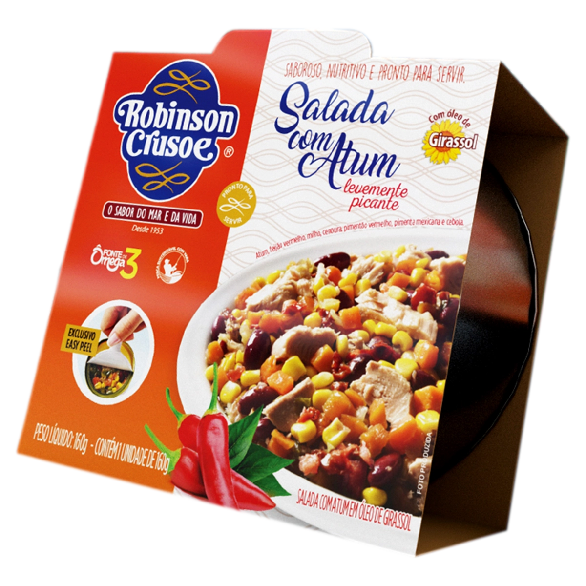 Salada Com Atum Em óleo De Girassol Levemente Picante Robinson Crusoe Lata 160g