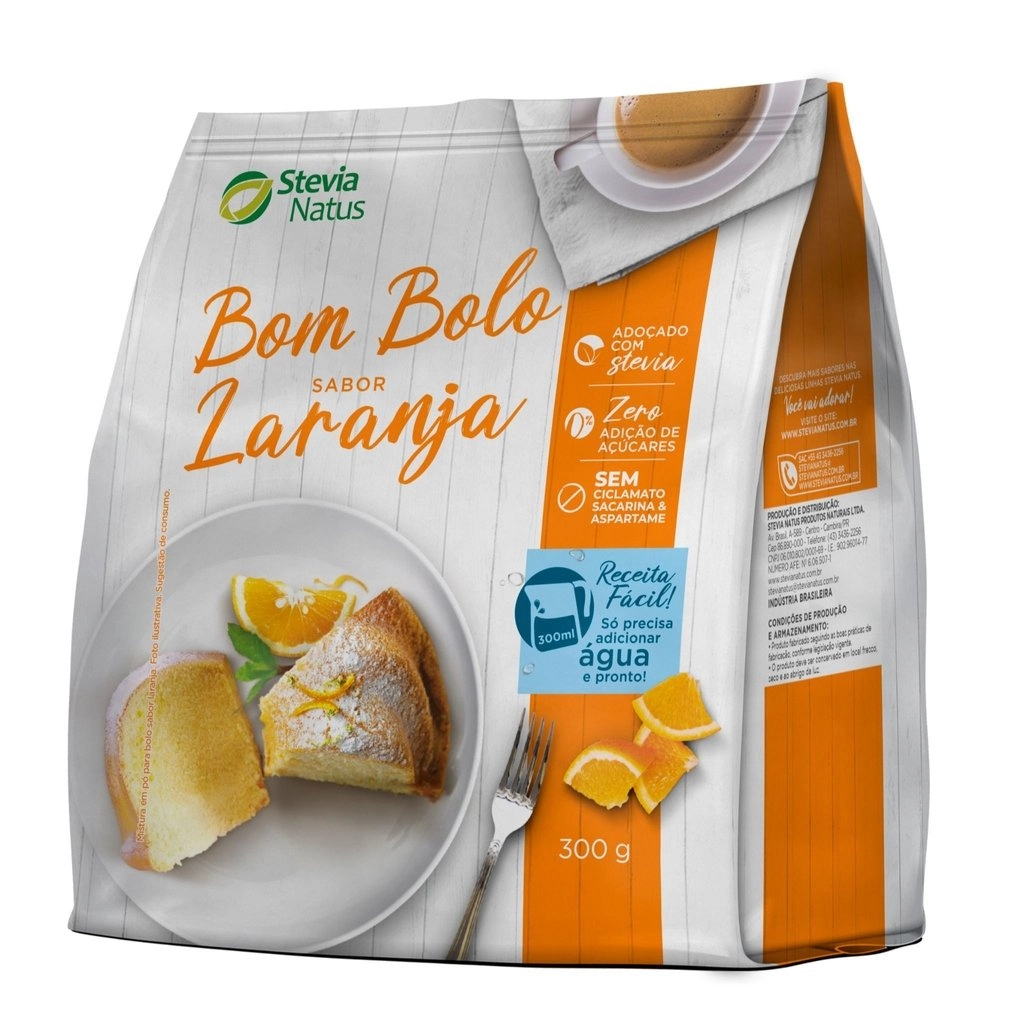 Bolo Pronto Bombolo Laranja Stevia Natus 300gr