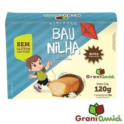 Mini Bolo Baunilha Cx C/3 120g Graniamici