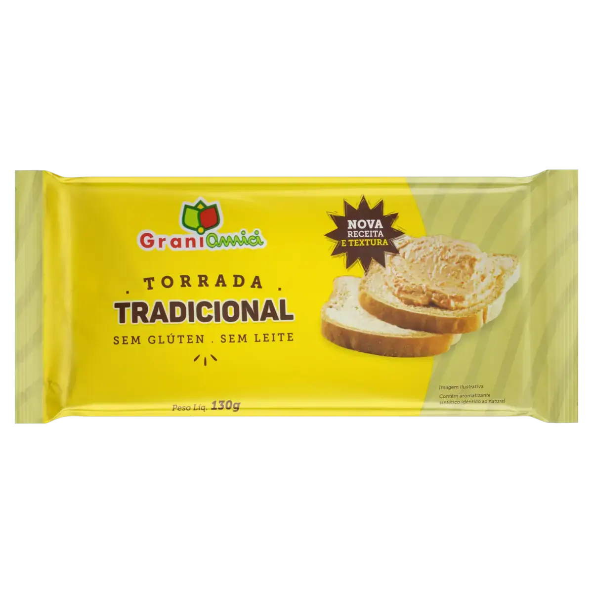 Torrada Tradicional Sem Glúten Grani Amici Pacote 130g
