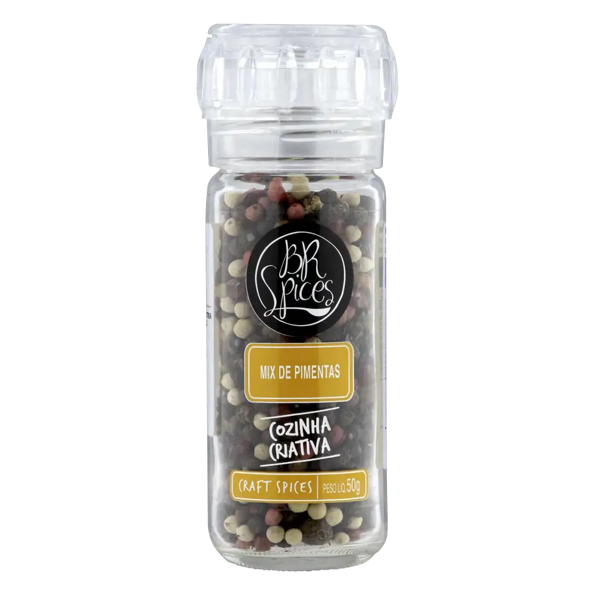 Mix De Pimenta Em Grãos Com Moedor Br Spices Gourmet Vidro 50g