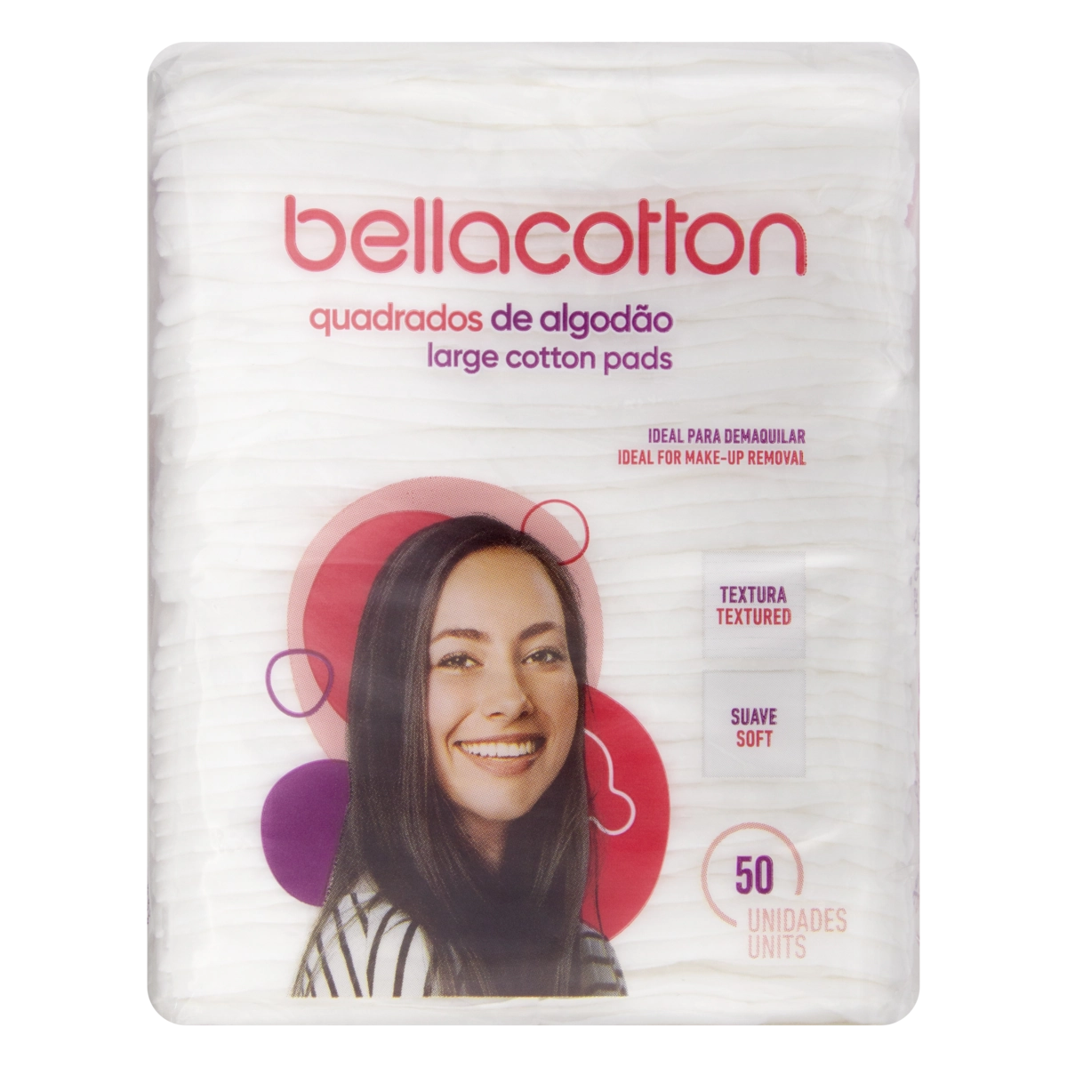 Algodão Quadrado Bellacotton Pacote 50 Unidades