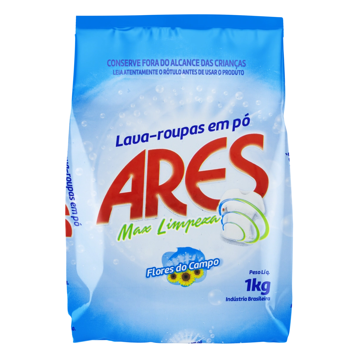Lava Roupas Pó Flores Do Campo Ares Max Limpeza Pacote 1kg