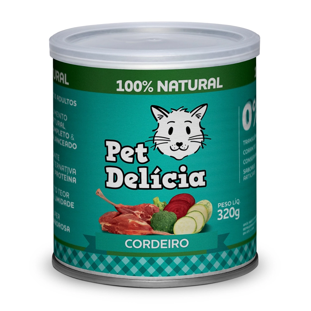 Ração úmida Natural Cordeiro Para Gatos Adultos 320 G