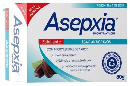Sabonete Em Barra Anti Acne Asepxia 90g Esfoliante Unit