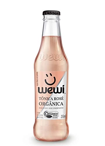 água Tônica Rosé Orgânica Zero Sódio Wewi Premium Garrafa 255ml