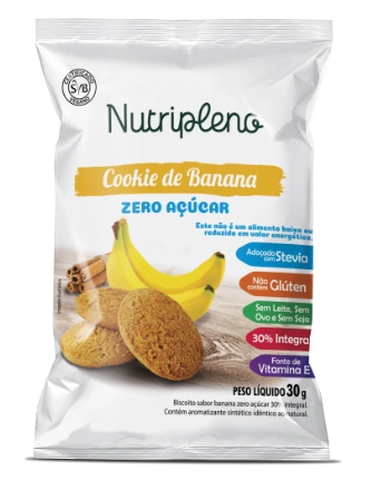 Cookie Integral Nutripleno 30g Zero Acucar Banana C/ Canela