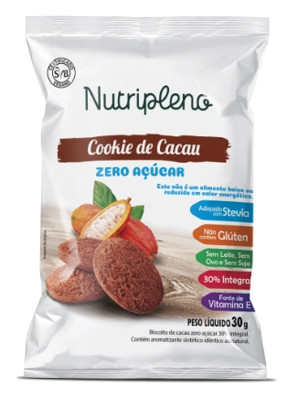 Cookie Integral Nutripleno 30g Zero Acucar Cacau