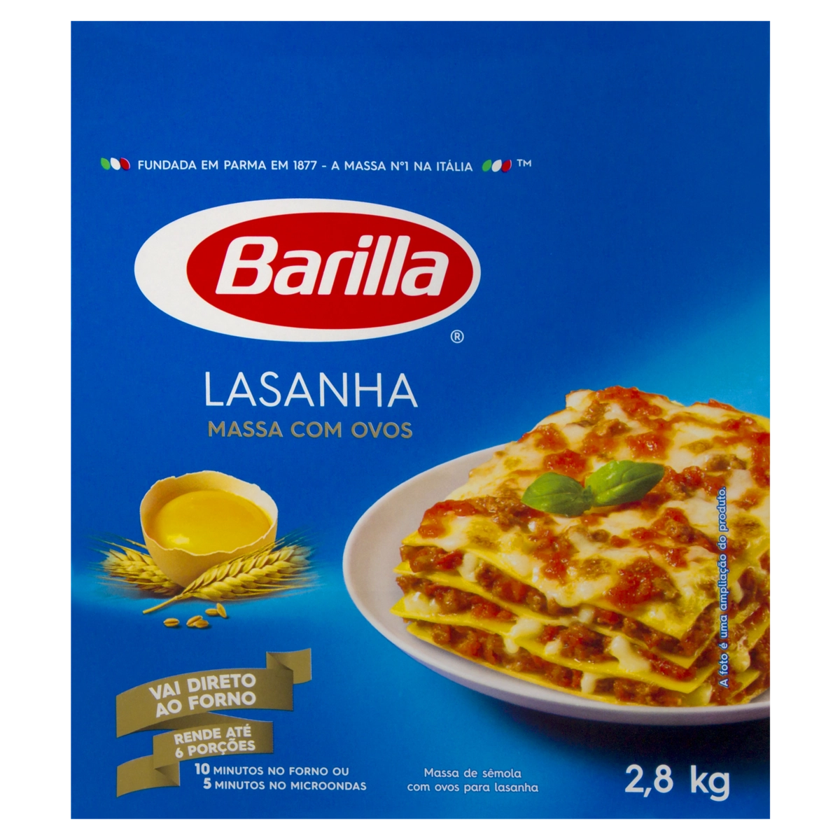 Massa Com Ovos Para Lasanha Barilla Pacote 200g