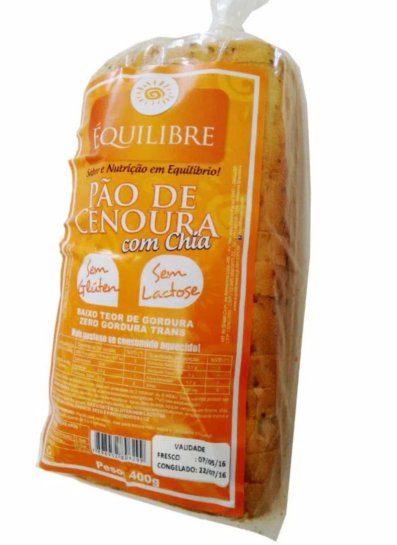 Pão De Cenoura Com Chia 400g Alimentos