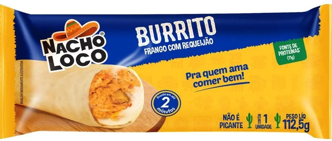 Burrito Nacho Loco Frango C/requeijao 112,5g