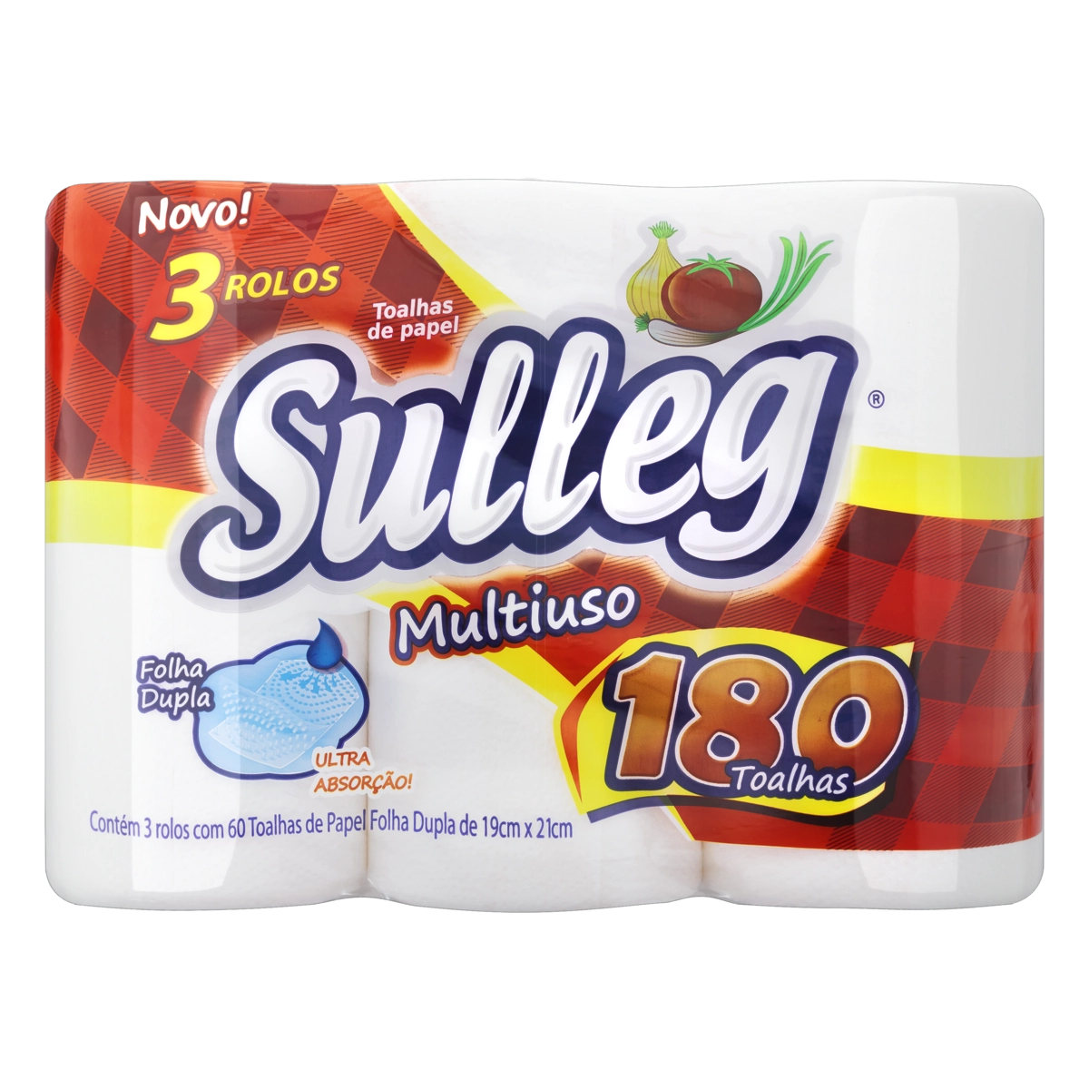 Toalha De Papel Folha Dupla Sulleg Pacote 3 Unidades