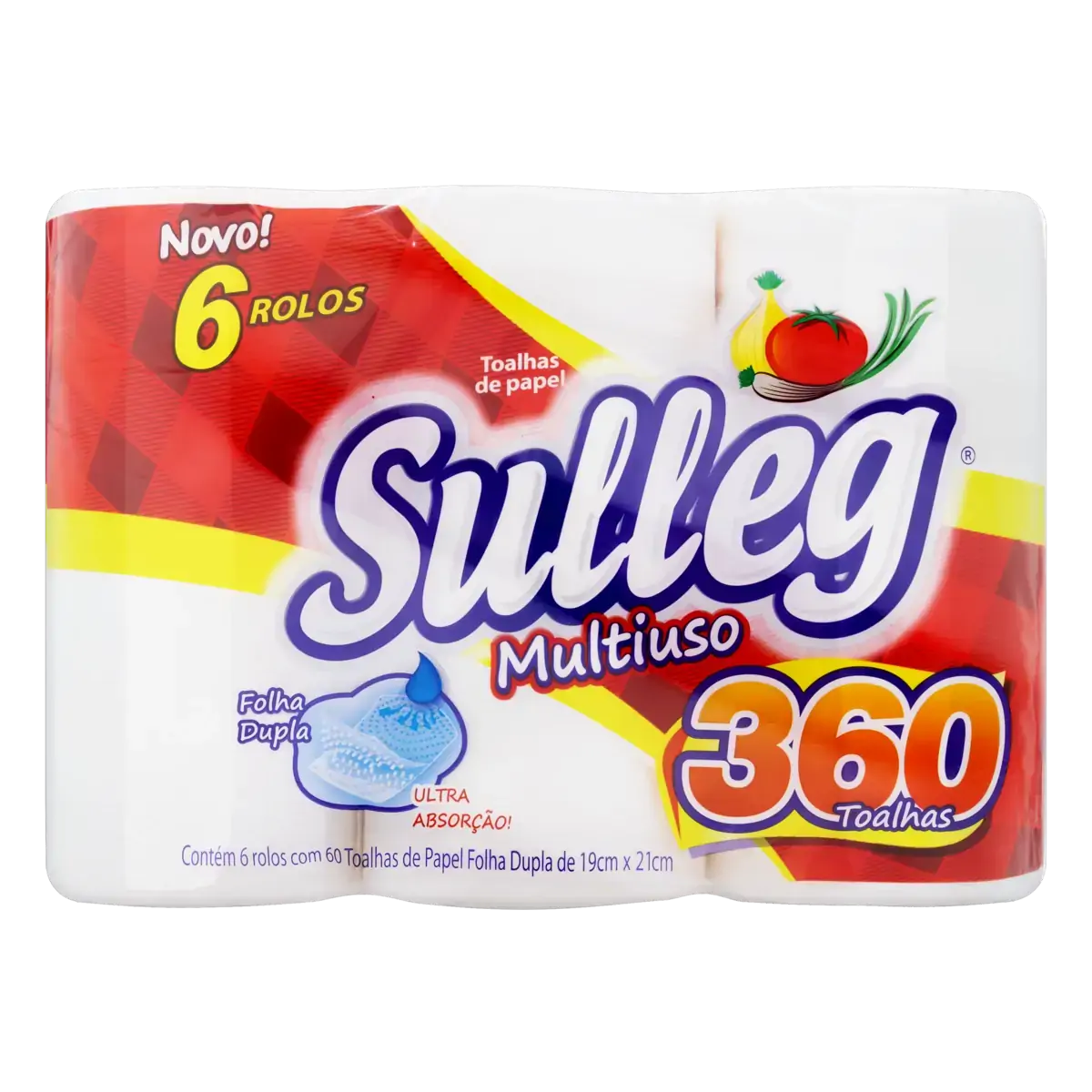 Toalha De Papel Folha Dupla Sulleg Pacote 6 Unidades