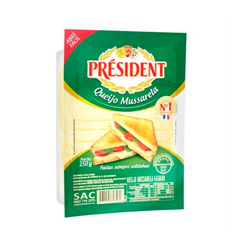 Queijo Mussarela Fatiado Président 150g