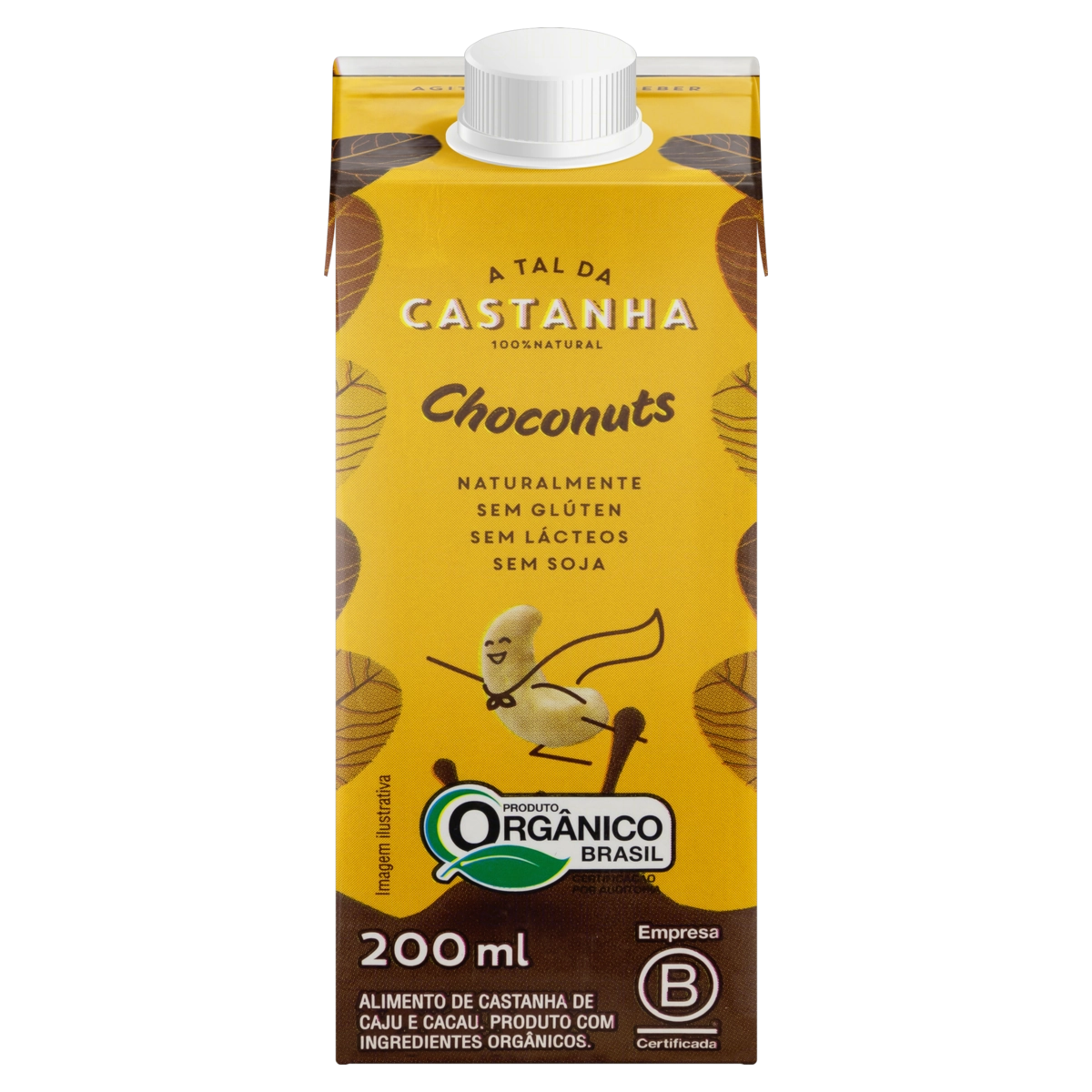 Bebida à Base De Castanha De Caju E Cacau Orgânica Choconuts A Tal Da Castanha Caixa 200ml