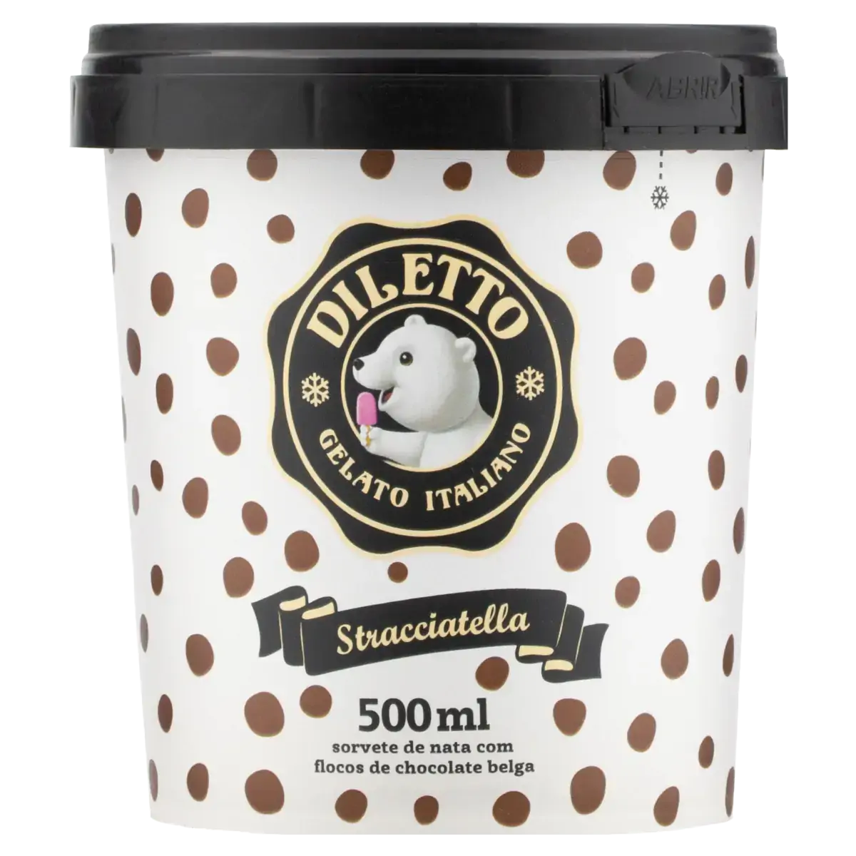 Gelato Italiano Nata Com Flocos De Chocolate Belga Diletto Pote 500ml