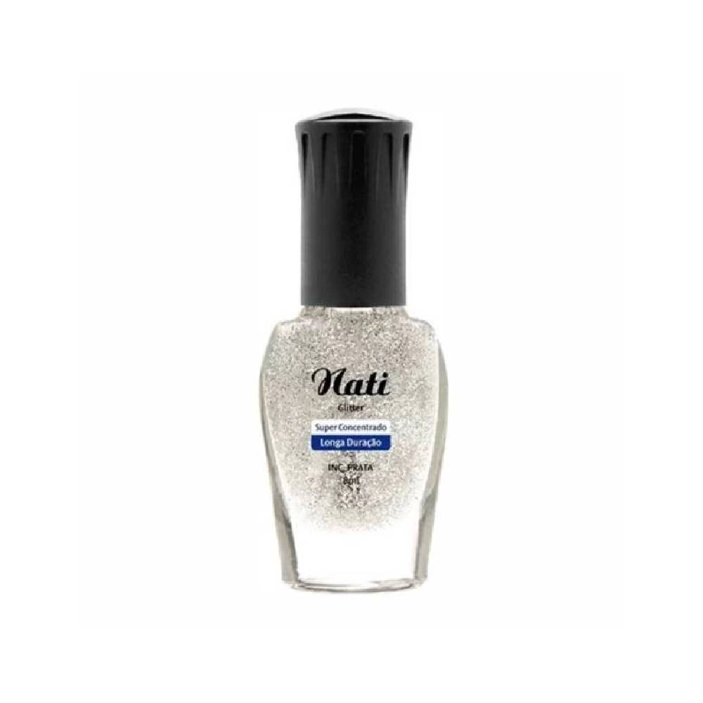 Esmalte Passe Nati Gliter Incolor Com Prata 8ml